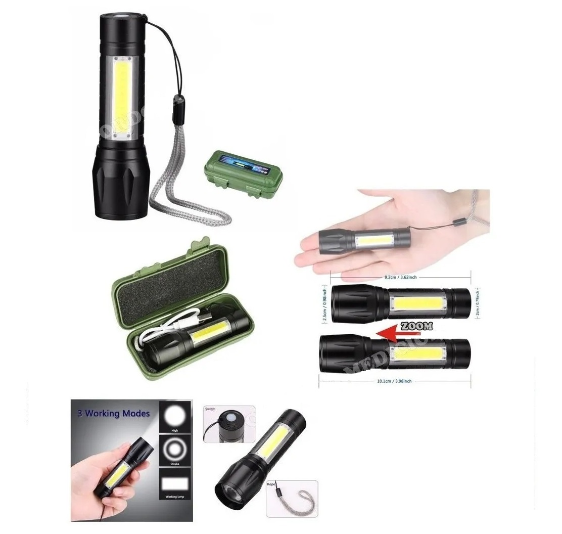 Set x2 Linterna LED Recargable Estuche